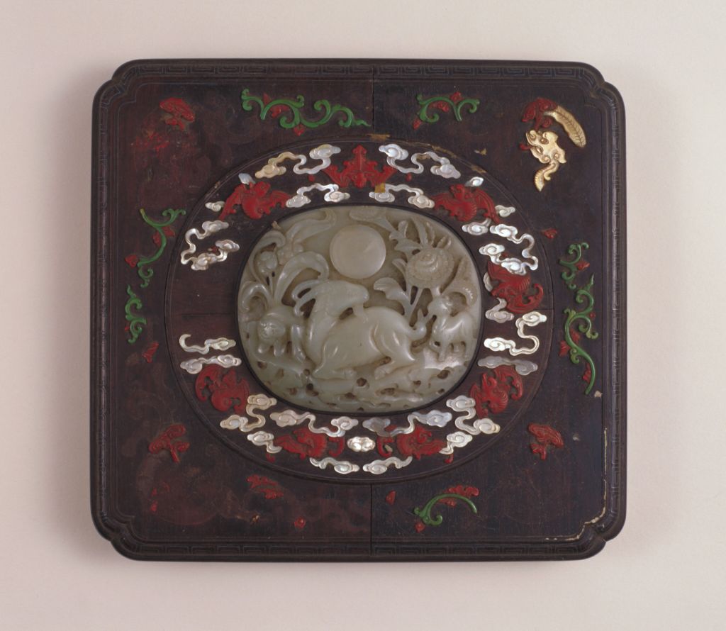 图片[2]-Hardwood Baibao inlaid Sanyang Kaitai Wei Jiao square box-China Archive